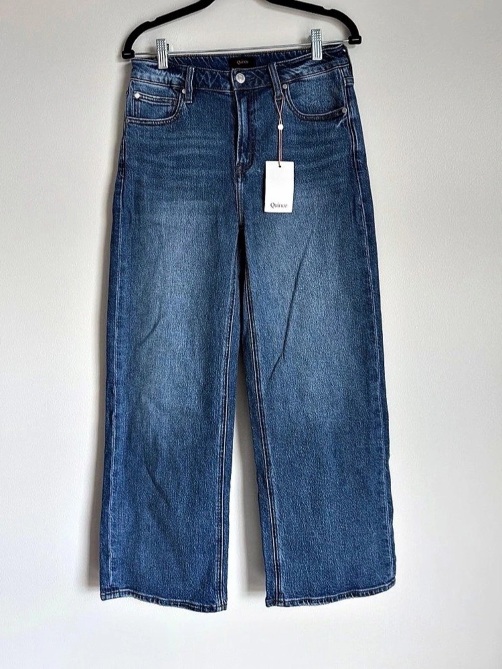 NWT Quince Bella Stretch Wide Leg Jeans Blue Size 30